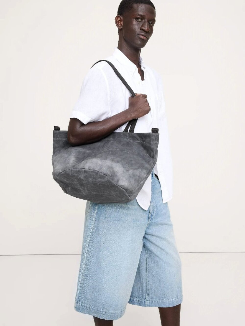NWT Unisex Slate CB Station Waxed Drawstring Market Tote Bag – Durable Canvas